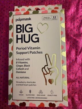 Popmask BIG HUG Period Vitamin Support Patches — Pink & White Heart Patches